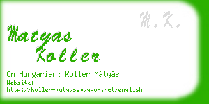 matyas koller business card
